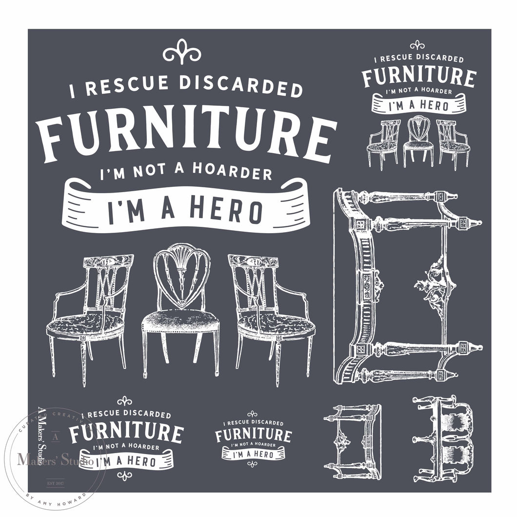 Furniture Hero - Mesh Stencil 12x12