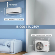 Cargar imagen en el visor de la galería, Greenland 18,000 BTU WiFi Ductless Mini Split AC with Heat Pump (R454B Refrigerant)
