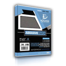 Load image into Gallery viewer, 100 Grit Sandpaper Sheets – 50 Pack, 9x11 in, Wet or Dry Use
