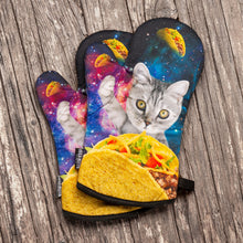 Load image into Gallery viewer, Galaxy Taco Cat Oven Mitts And Potholder Set
