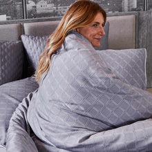 Load image into Gallery viewer, Bamboo Duvet Cover - Platinum Geo - Final Sale/No Returns
