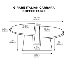 Load image into Gallery viewer, Girare Italian Carrara Coffee Table
