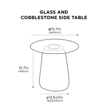 Cargar imagen en el visor de la galería, Glass and Cobblestone Side Table

