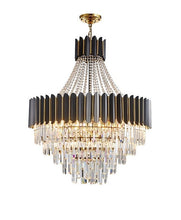 Carregar imagem no visualizador da galeria, MIRODEMI® Portofino | Modern Round Gun Black Crystal Chandelier
