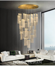 Load image into Gallery viewer, 12 Lights -Luxury modern LED chandelier for staircase, lobby, living room, stairwell
