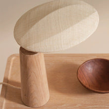 Load image into Gallery viewer, Nogy Kumo Table Lamp – Beechwood Japandi Light with Soft Linen Shade
