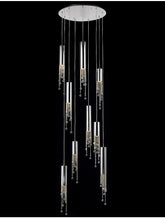 Load image into Gallery viewer, Hanging crystal light fixture for lobby, staircase, loft, stairwell
