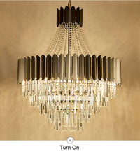 Carregar imagem no visualizador da galeria, MIRODEMI® Portofino | Modern Round Gun Black Crystal Chandelier
