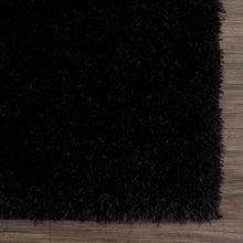 Cargar imagen en el visor de la galería, Faina Solid Black Shag Rug Washable
