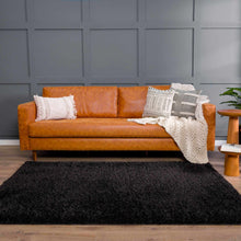 Cargar imagen en el visor de la galería, Faina Solid Black Shag Rug Washable
