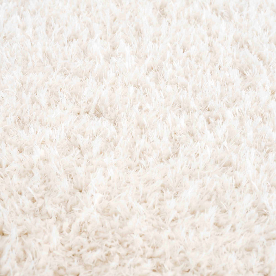 Faina Solid Cream Shag Rug Washable
