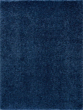 Carregar imagem no visualizador da galeria, Faina Solid Dark Blue Shag Rug Washable
