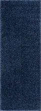 Carregar imagem no visualizador da galeria, Faina Solid Dark Blue Shag Rug Washable
