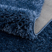 Carregar imagem no visualizador da galeria, Faina Solid Dark Blue Shag Rug Washable
