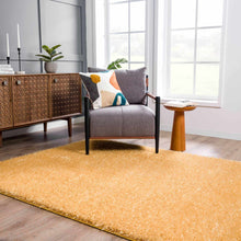 Carregar imagem no visualizador da galeria, Faina Gold Yellow Washable Shag Rug
