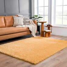 Carregar imagem no visualizador da galeria, Faina Gold Yellow Washable Shag Rug
