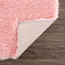 Carregar imagem no visualizador da galeria, Faina Solid Pink Shag Rug Washable
