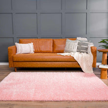 Carregar imagem no visualizador da galeria, Faina Solid Pink Shag Rug Washable
