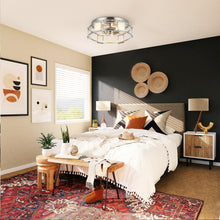 Load image into Gallery viewer, Industrial 15 Inch Satin Nickel 3-Light Flush Mount Ceiling Light
