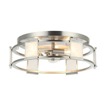 Load image into Gallery viewer, Industrial 15 Inch Satin Nickel 3-Light Flush Mount Ceiling Light
