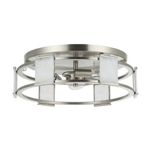 Cargar imagen en el visor de la galería, Industrial 15 Inch Satin Nickel 3-Light Flush Mount Ceiling Light
