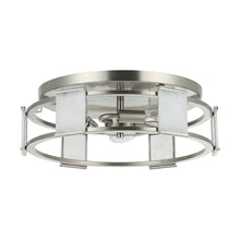 Load image into Gallery viewer, Industrial 15 Inch Satin Nickel 3-Light Flush Mount Ceiling Light
