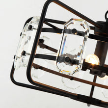 Cargar imagen en el visor de la galería, 4-Light Golden or Black Modern Crystal Pendant Light
