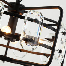 Cargar imagen en el visor de la galería, 4-Light Golden or Black Modern Crystal Pendant Light
