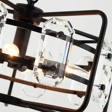 Load image into Gallery viewer, 4-Light Golden or Black Modern Crystal Pendant Light
