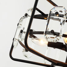 Cargar imagen en el visor de la galería, 4-Light Golden or Black Modern Crystal Pendant Light
