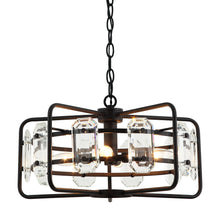 Cargar imagen en el visor de la galería, 4-Light Golden or Black Modern Crystal Pendant Light
