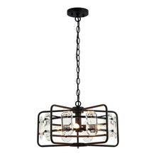 Load image into Gallery viewer, 4-Light Golden or Black Modern Crystal Pendant Light
