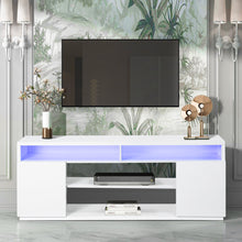 Cargar imagen en el visor de la galería, Modern 68 Inch TV Stand Media Console with LED Lights for Living Room
