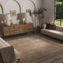 Load image into Gallery viewer, Washable Handmade Wool Rug - Brown
