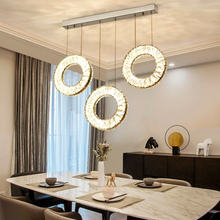 Load image into Gallery viewer, 3 Lights - Hanging LED crystal lamp for staircase, lobby, living space, stairwell
