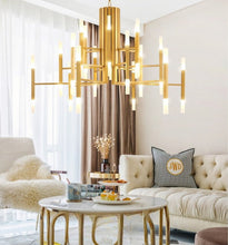 Load image into Gallery viewer, Mirodemi® Gold/Black Postmodern LED Chandelier For Living Room, Lobby, Restaurant
