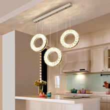 Load image into Gallery viewer, 3 Lights - Hanging LED crystal lamp for staircase, lobby, living space, stairwell
