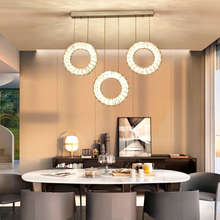Load image into Gallery viewer, 3 Lights - Hanging LED crystal lamp for staircase, lobby, living space, stairwell
