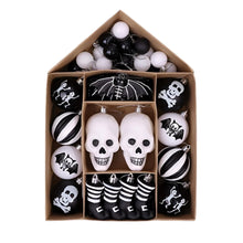Carregar imagem no visualizador da galeria, Halloween Skeleton Black and White Ornament Set
