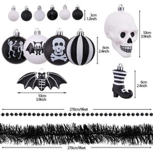 Carregar imagem no visualizador da galeria, Halloween Skeleton Black and White Ornament Set

