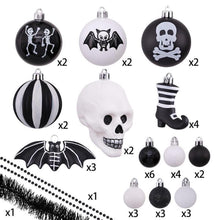 Carregar imagem no visualizador da galeria, Halloween Skeleton Black and White Ornament Set

