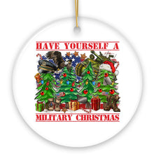 Carregar imagem no visualizador da galeria, Have Yourself a Military Christmas Trees Ornament, Patriotic US Veterans Gift
