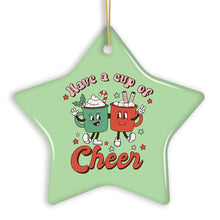 Carregar imagem no visualizador da galeria, Have a Cup of Cheer Festive Retro Christmas Ornament
