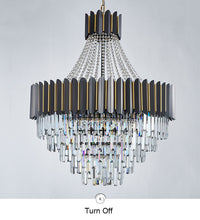 Carregar imagem no visualizador da galeria, MIRODEMI® Portofino | Modern Round Gun Black Crystal Chandelier
