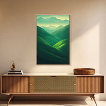 Load image into Gallery viewer, Emerald Green Landscape, Rolling Hills of Ireland, Framed Canvas Print, Ready To Hang Framed Wall Art, Living Room Wall Hanging
