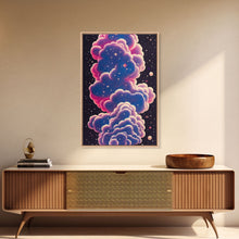 Load image into Gallery viewer, Art Deco Style Scifi Space Travel Poster Art, Galaxy Nebula Universe Art, Framed Canvas Print, Framed Wall Decor
