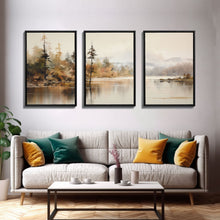 Carregar imagem no visualizador da galeria, Beautiful 3 Piece Wall Art Canvas Print Set, Landscape Painting, Living Room Decor, Office Art, Wall Decor, Landscape Moody Landscape
