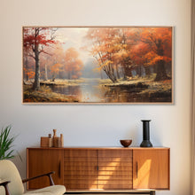 Carregar imagem no visualizador da galeria, Beautiful Fall Landscape Painting Framed Canvas Print, Fall Decor, Thanksgiving Decor, Autumn Decor, Home Decor, Fall Decorations
