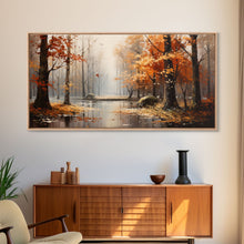 Carregar imagem no visualizador da galeria, Beautiful Fall Centerpiece Landscape Painting Framed Canvas Print, Fall Decor, Thanksgiving Decor, Autumn Decor, Home Decor Fall Decorations
