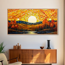 Carregar imagem no visualizador da galeria, Abstract Nature Fall Wall Art, Fall Home Decor, Autumn Wall Art, Fall Leaves, Farmhouse Fall Decor, Canvas Wall Art, Panoramic Art
